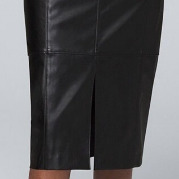 WHBM $110 Vegan Faux Leather Pencil Skirt 14 - Picture 6 of 6